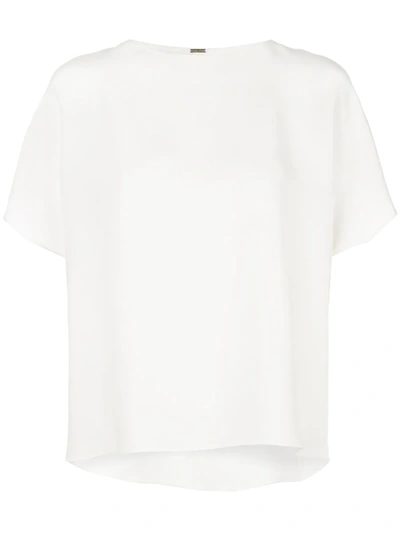 Adam Lippes Crepe Short-sleeved Top In White