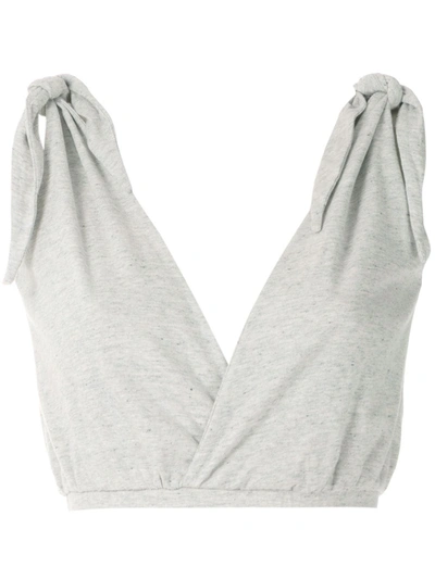 Framed Knot Cropped Top In Grey
