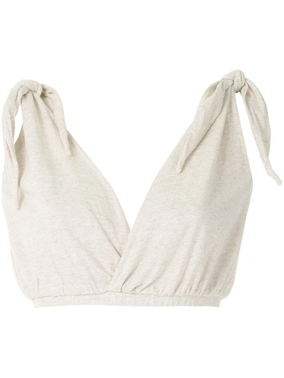 Framed Knot Cropped Top In Neutrals