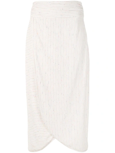 Framed Crispy Midi Skirt In White
