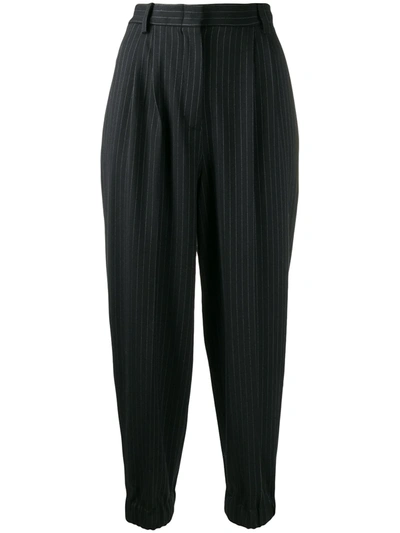 Antonio Marras Pin Stripe Cropped Trousers In Black