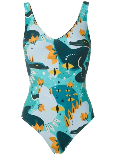 Lygia & Nanny Laila Printed Swimsuit In Blue