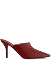 Paul Andrew Certosa Pointed Toe Mules In Red