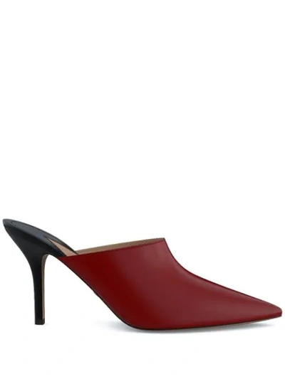 Paul Andrew Certosa Pointed Mules In Red
