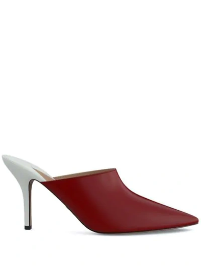 Paul Andrew Certosa Pointed Mules In Red