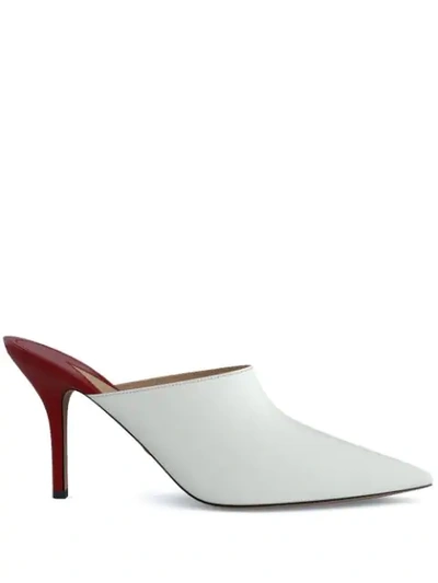 Paul Andrew Certosa Pointed Mules In White