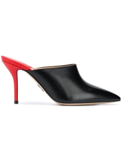 Paul Andrew Certosa Point Toe Mule 85 In Black