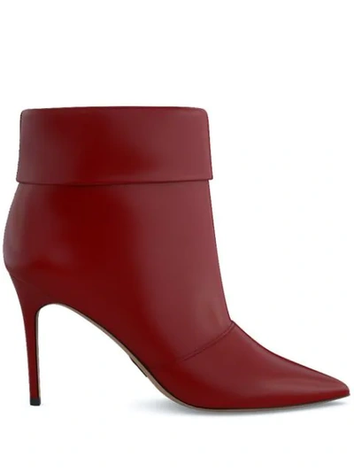 Paul Andrew Pointed Ankle Boots In Red