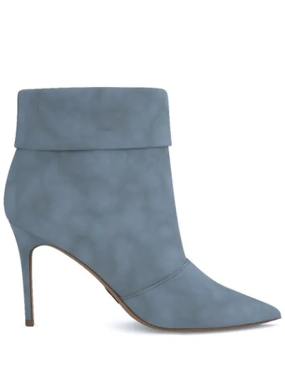 Paul Andrew Pointed Ankle Boots In Blue