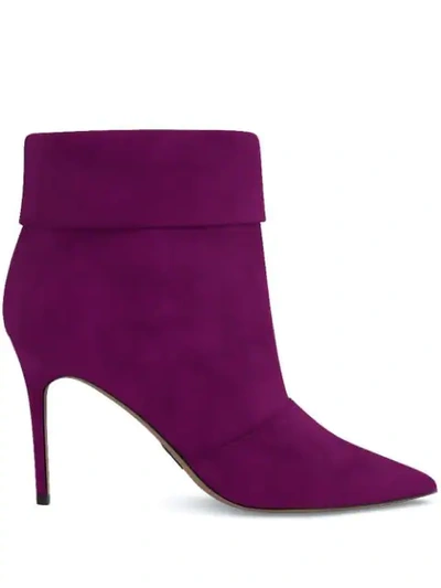 Paul Andrew Banner 85 Pointed Toe Ankle Boots In Purple