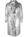 Ienki Ienki Foil-effect Metallic Coat In Grey