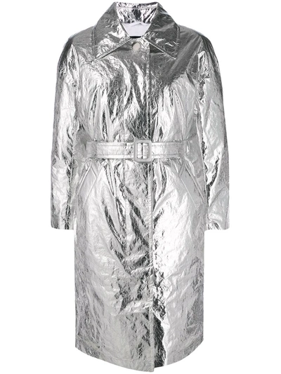 Ienki Ienki Foil-effect Metallic Coat In Grey