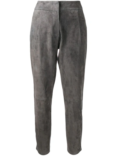 Arma Cropped Tapered Trousers In Grey