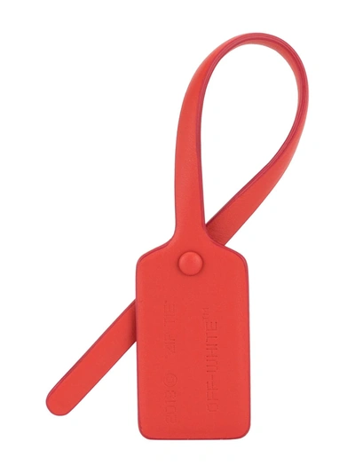 Off-white Logo Embossed Bag Tag In Red