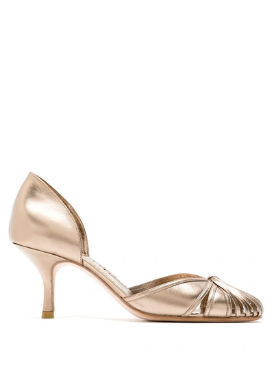 Sarah Chofakian Sarah Leather Pumps In Gold