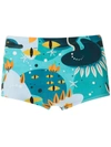 Lygia & Nanny Copacabana Printed Trunks In Blue