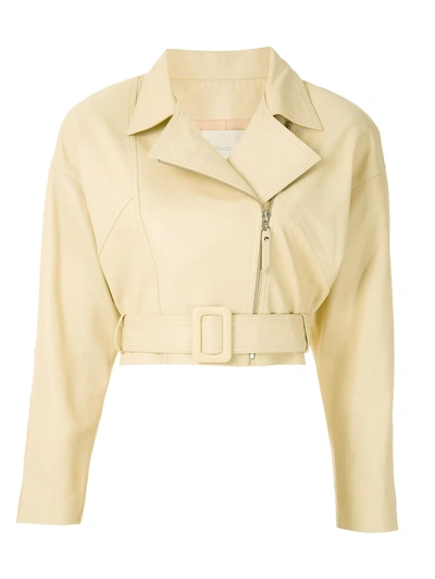 Framed Perfecto Deli Leather Jacket In Yellow