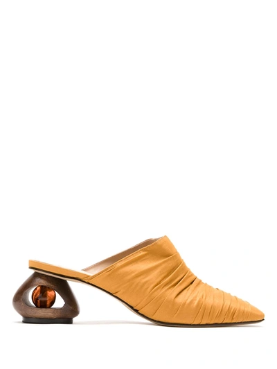 Framed Oppenheim Geometric Heel Mules In Orange