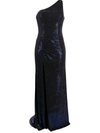 Blanca One-shoulder Gown In Blue
