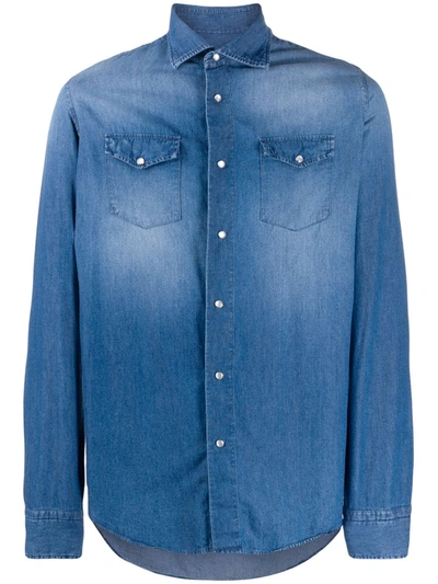 Dell'oglio Long-sleeve Denim Shirt In Blue