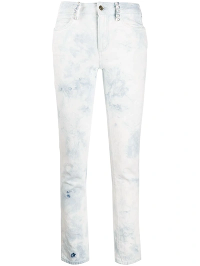 Alanui Tie-dye Straight Leg Jeans In White