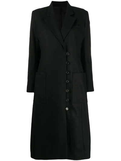 Aalto Buttoned Mid-length Coat In Black