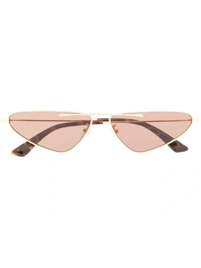 Mcq By Alexander Mcqueen Cat Eye Frame Sunglasses In Gold