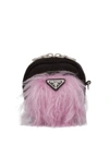 Prada Mohair Embellished Cargo Pouch In Black