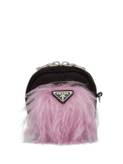 Prada Mohair Embellished Cargo Pouch In Black