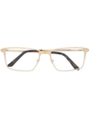 Cartier Santos Rectangular Frame Glasses In Gold