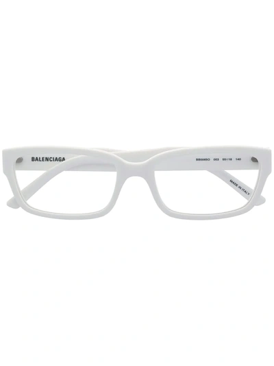 Balenciaga Rectangular Frame Glasses In White