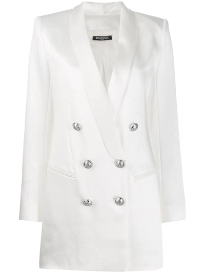 Balmain Double-breasted Blazer Dress In White