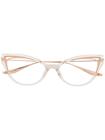 Dita Eyewear Clear Cat-eye Glasses In Gold