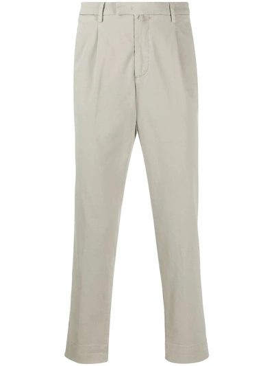 Dell'oglio Slim Fit Chino Trousers In Brown