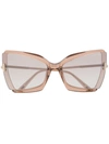 Tom Ford Oversized Square Frame Sunglasses In Brown