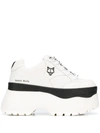 Naked Wolfe Two Tone Platform Sneakers In White