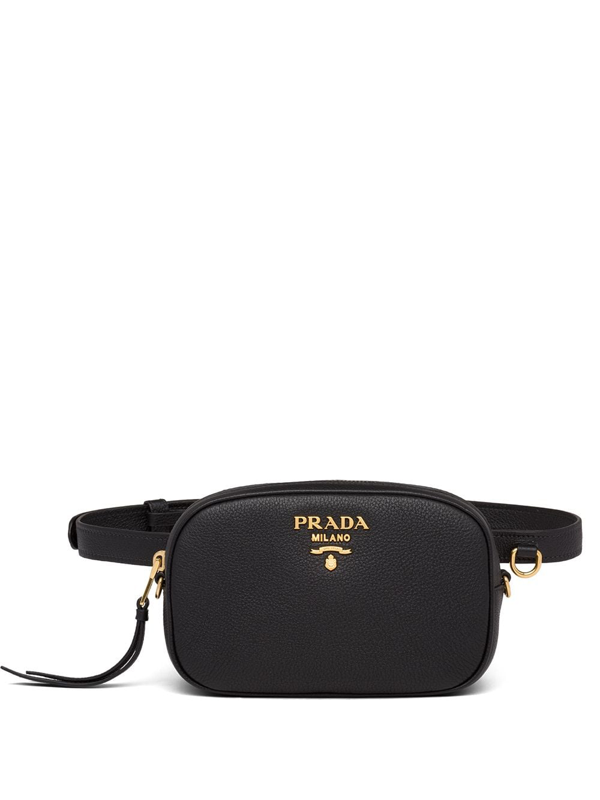 prada logo plaque belt bag