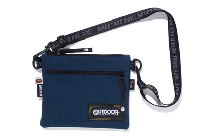 Pre-owned Bape  X Outdoors Products Mini Shoulder Bag Navy