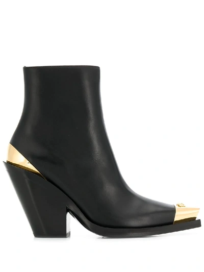 Versace Western-style Ankle Boots In Black