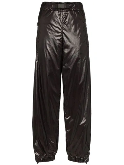 Moncler Contrast Stripe Pants In Black