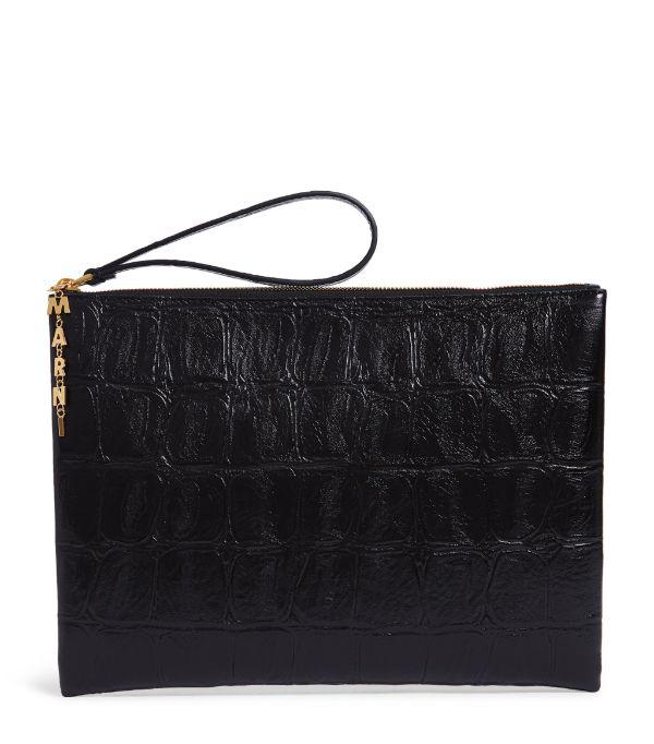Marni Large Leather Pochette Clutch Bag | ModeSens