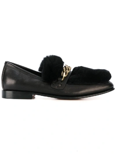 Boyy Loafur Leather And Fur Loafers In Black | ModeSens