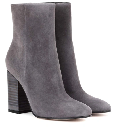 Gianvito Rossi Suede Ankle Boots In Lapis