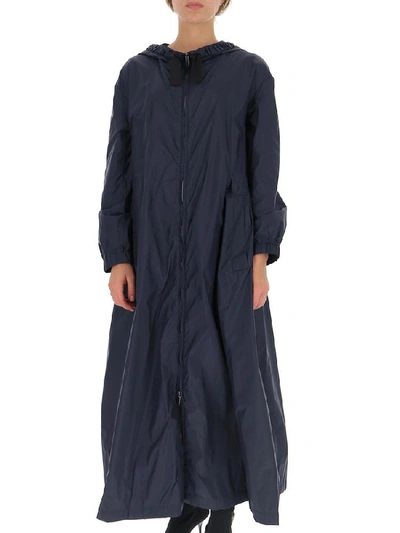 Max Mara 's  Elongated Flared Parka In Blue