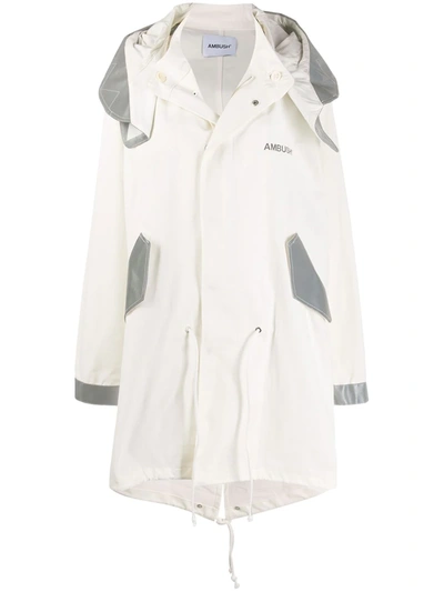 Ambush Oversized Hooded Coat In White