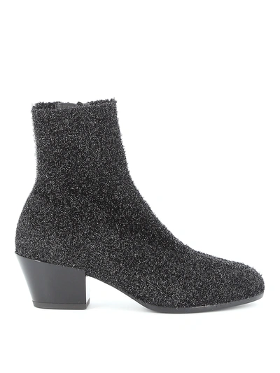 Hogan Black Velour Ankle Boots