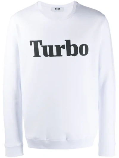Msgm Turbo Sweatshirt In White