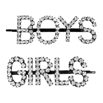 Ashley Williams Crystal Boys Hair Pins In Metallic
