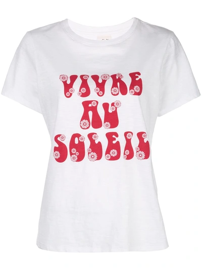 Cinq À Sept Vivre Au Soleil Printed T-shirt In White