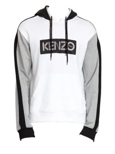 Kenzo Signature Colorblock Hoodie In White